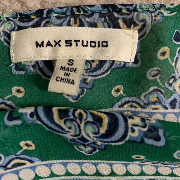 Max Studio Boho Batwing Floral Top Women Small Green - Picture 8 of 8